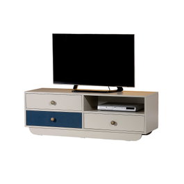 Hanah Home Soporte de TV Estilo Escandinavo Moderno Blanco y Azul 140x48x41cm